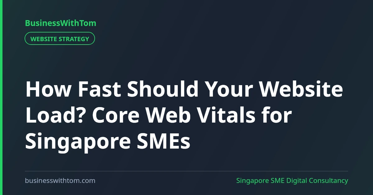 How Fast Should Your Website Load? Core Web Vitals for Singapore SMEs